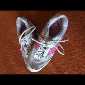 Champion pink & black sneakers, size 7 1/2